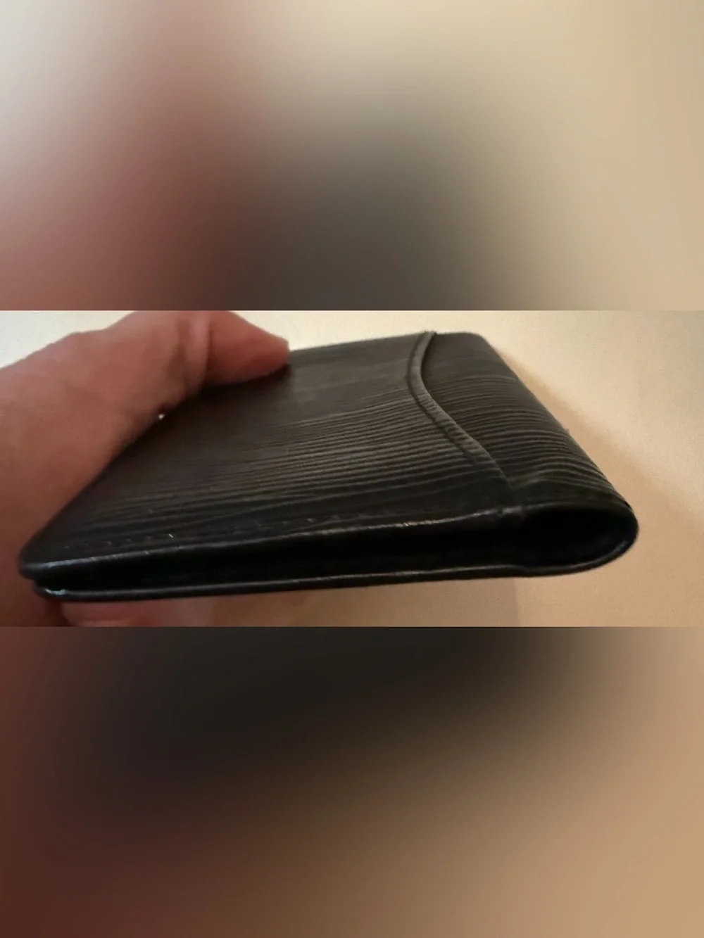 Louis Vuitton Black EPI Textured Leather Card Holder